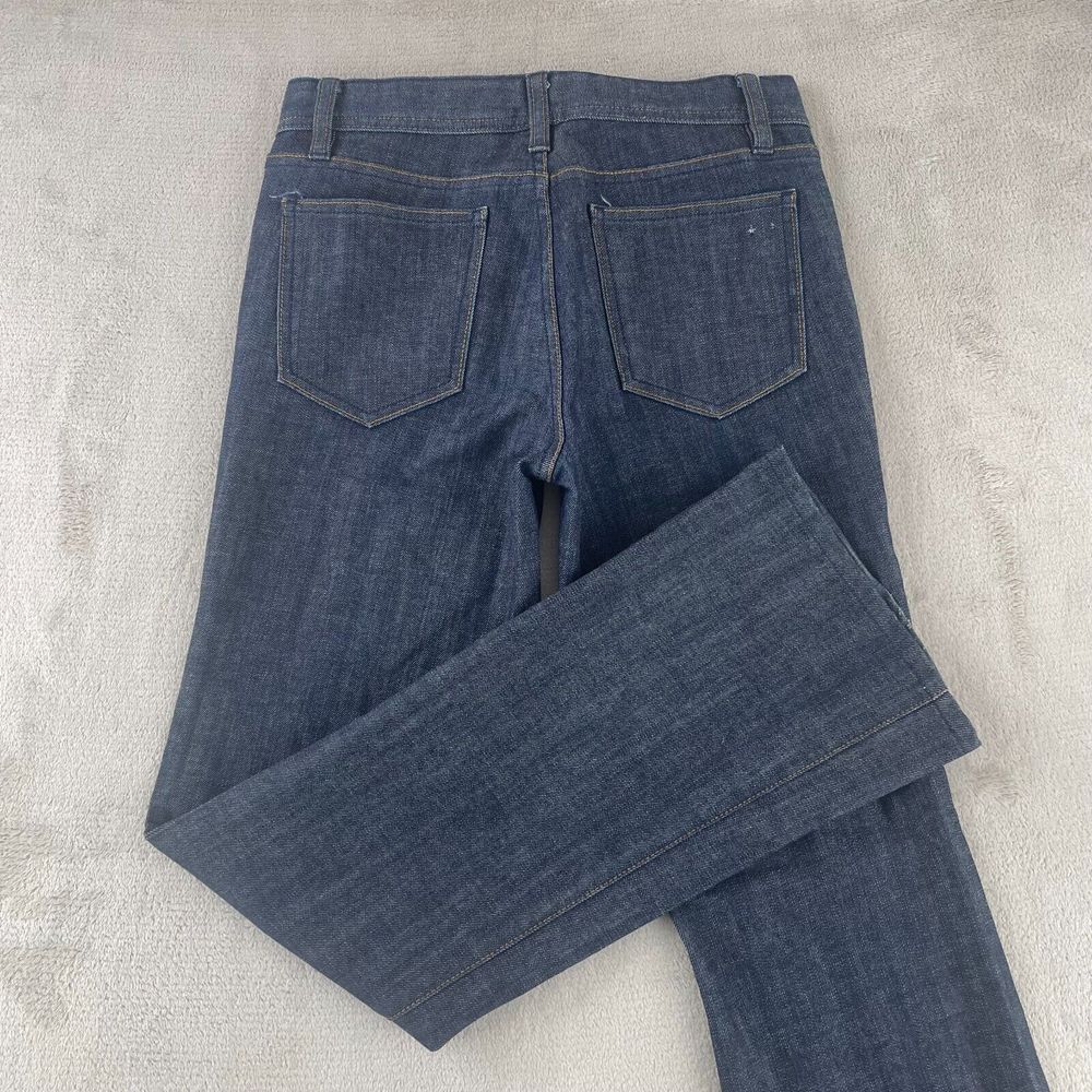Tory‎ Burch Classic Tory Jeans in Dark Blue Women 27 BootCut Flare Gold Fishings